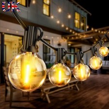 100FT String Lights Globe Outdoor Garden Festoon 25/50LED Bulb G40 Mains Powered