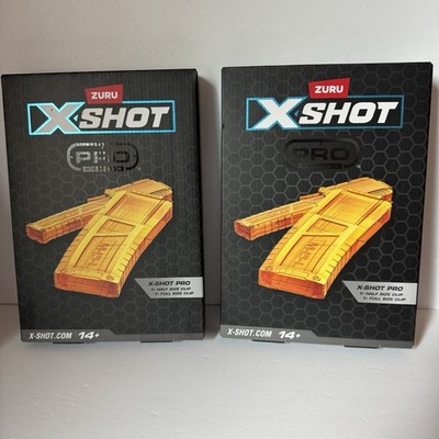 Zuru X-Shot. X Shot Pro 1 Half Clip And 1 Full Clip. Clips Only . Set of 2