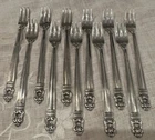 International Silver Royal Danish Sterling Cocktail Forks Set of 11