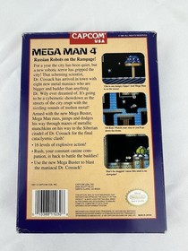 Mega Man 4 Nintendo NES Game 1991 Complete Box Manual Poster Foam Japan Original