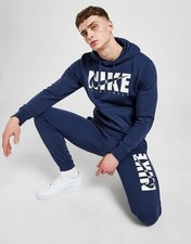 Nike Graphic Fleece Tracksuit Sz S Navy White DD5242 410 P26