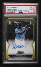 2023 Bowman Chrome Prospect Yellow Refractor /75 Xavier Isaac PSA 10 Auto g6p