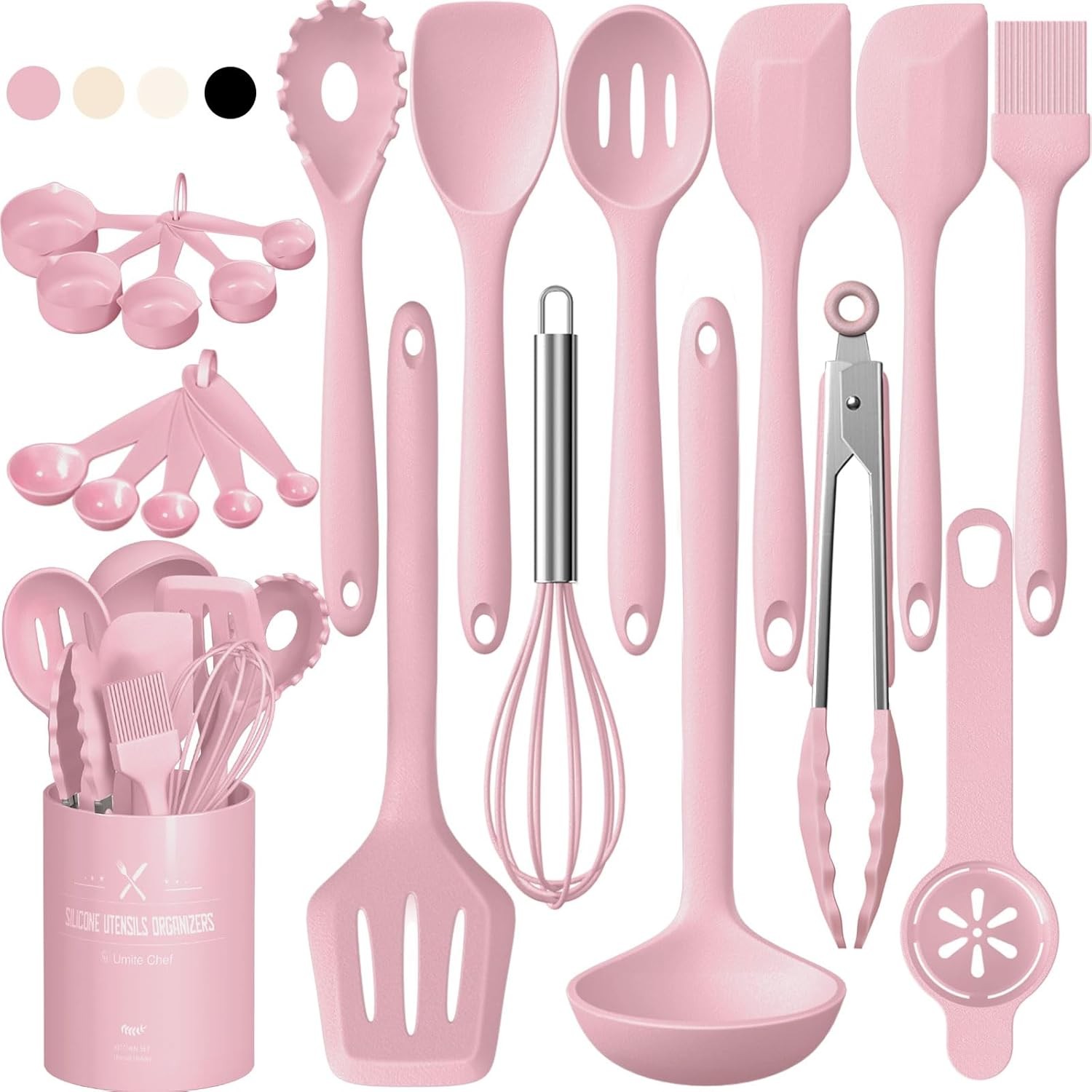 22 Piece Silicone Cooking Utensils Set Heat Resistant Dishwasher Safe Kitchen
