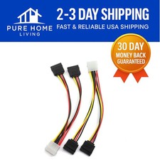 18AWG 4 Pin to Dual SATA Power Splitter - Ideal for Hard Drives, 20cm, 2 Pack
