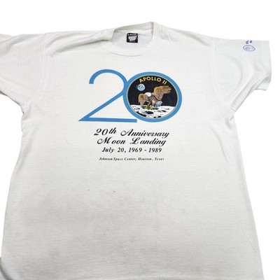 Vintage Screen Stars Best Shirt Mens XL White NASA Apollo 11 Moon Tee 1989