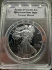 2009 PROOFED OVERSTRIKE SILVER AMERICAN EAGLE by DANIEL CARR 999 1 Oz