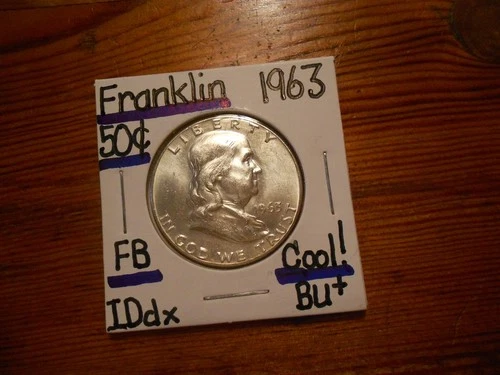 1963 silver Franklin Half Dollar BU+ BEAUTY!!! PQ!!! FBL!!! LOOOOOOK!!!!! #2