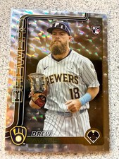 2025 Topps Update Drew Avans #US92 Rookie Silver Crackle Foilboard Brewers