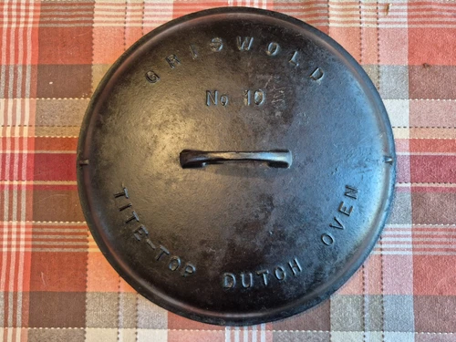 Griswold No 10 Tite-Top Dutch Oven Lid - Erie PA USA - A 2553