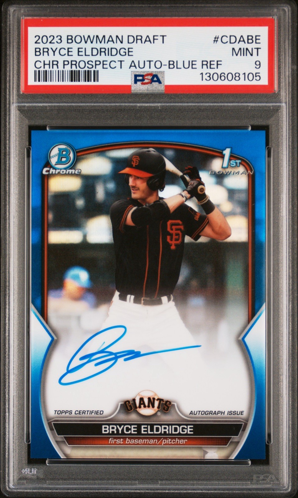 2023 Bowman Draft Chrome 1st True Blue Refractor Auto Bryce Eldridge /150 PSA 9