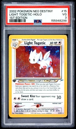 2002 POKEMON NEO DESTINY 1ST EDITION #15 LIGHT TOGETIC-HOLO PSA 3