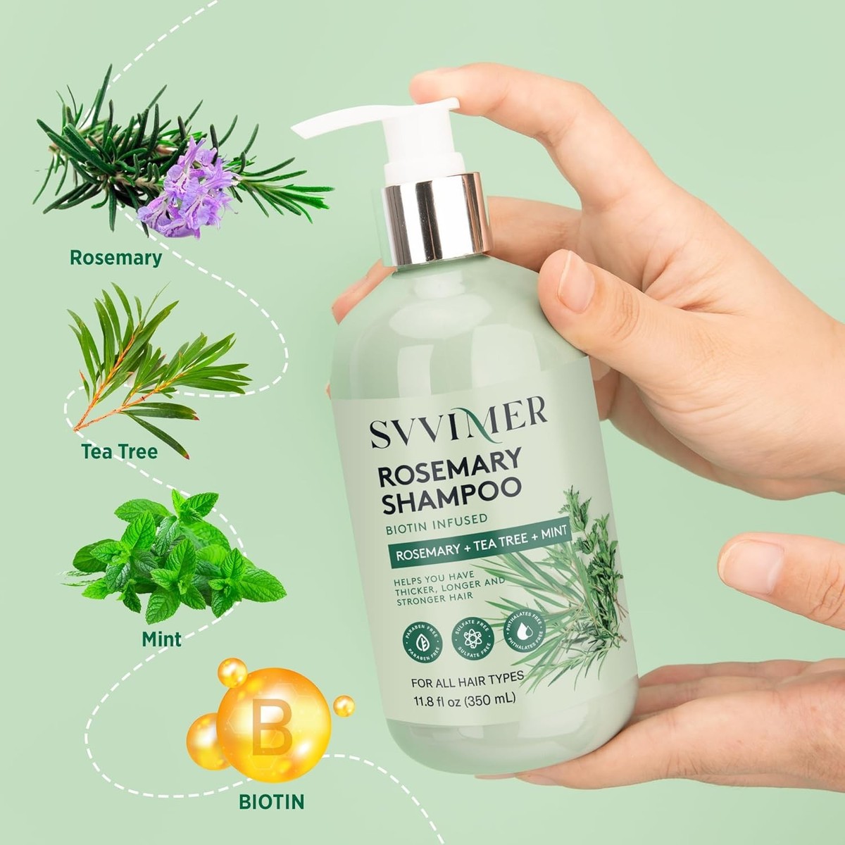 Svvimer Rosemary Hair Growth Shampoo: Thickening and 11.8 Fl Oz