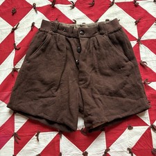 Vintage 1940s Brown Wool Athletic Short As Is Worn Flaws Youth Sportswear