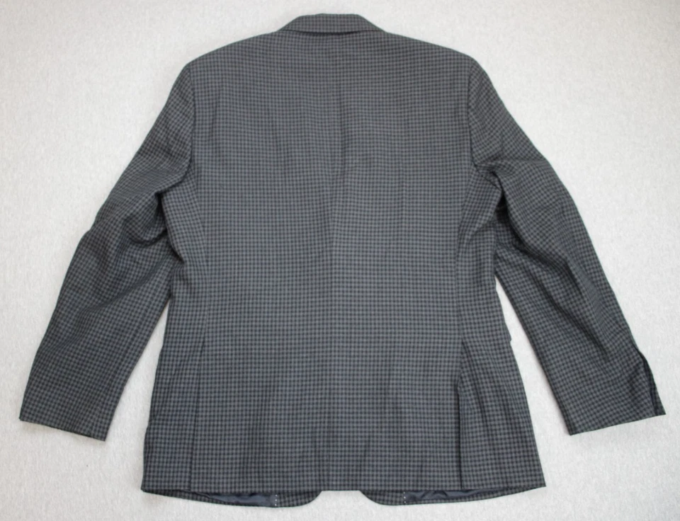 Blazer Tommy Hilfiger Para Hombre Talla 40R Cuadros Guinga Muesca Solapa Sencillo Pecho Foto 3 de 4