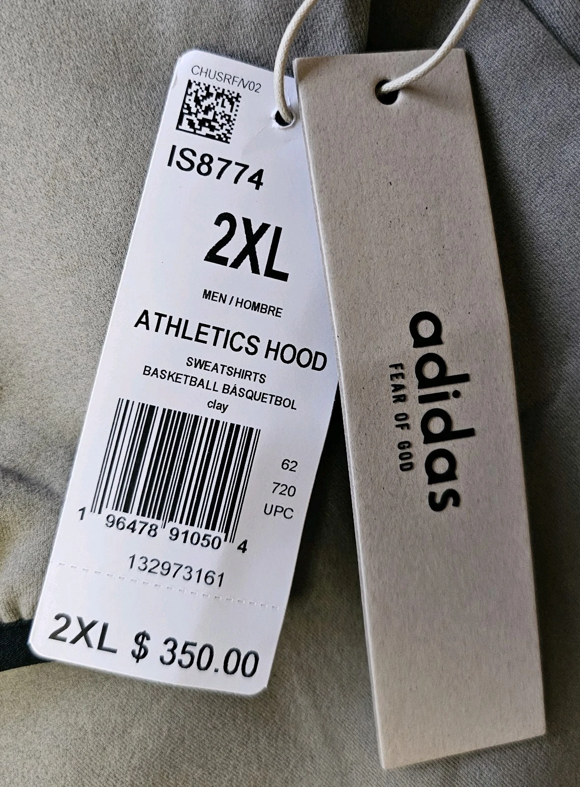 FEAR OF GOD FELPA CON CAPPUCCIO IN PILE SCAMOSCIATO PAURA DI DIO ATLETICA ARGILLA
