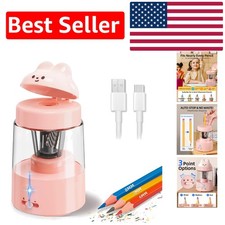 Adorable Pink Electric Pencil Sharpener for Classroom  Home Use - Auto Stop