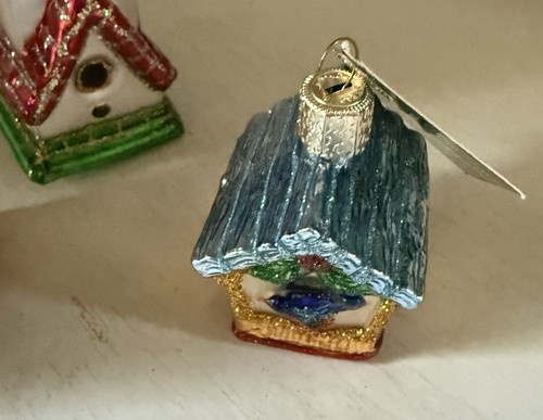 Old World Christmas Ornament NEW Birdhouse Bird House Lot 2004 & 2006 - Picture 2 of 5