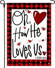 Valentine's Day Double-Sided Garden Flag 12x18 Inch Outdoor Decor