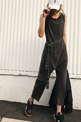 Free People Women's Washed Black Sleeveless Hot Shot Twisted