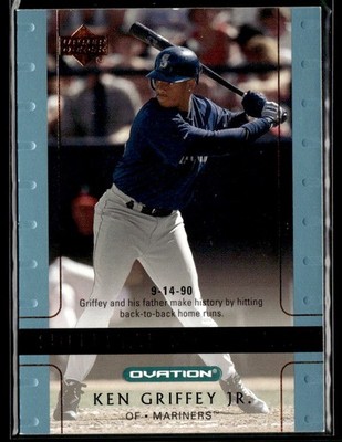 2002 Upper Deck Ovation #95 Ken Griffey Jr. Mariners Baseball Card 1301G