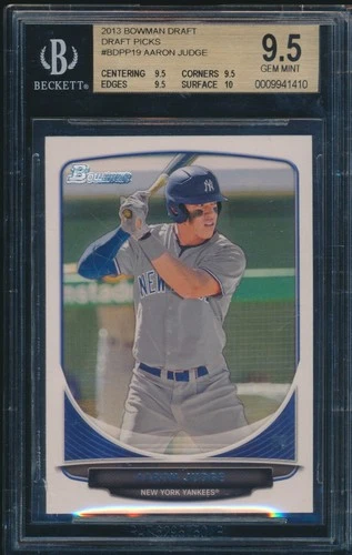 BGS 9.5 AARON JUDGE 2013 BOWMAN DRAFT PICKS ROOKIE CARD RC TRUE GEM MINT+