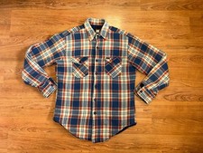 70s Wrangler Padded Flannel Shirt Size Medium, Made In USA