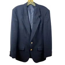Vintage Centaur Wool Blazer Mens SZ 38 Med Navy Gold Buttons UK Made Preppy Ivy