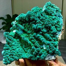 4.95LB Natural glossy malachite cat eye transparent cluster rough mineral Sample