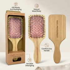 Wooden Paddle Hairbrush Detangler H477 