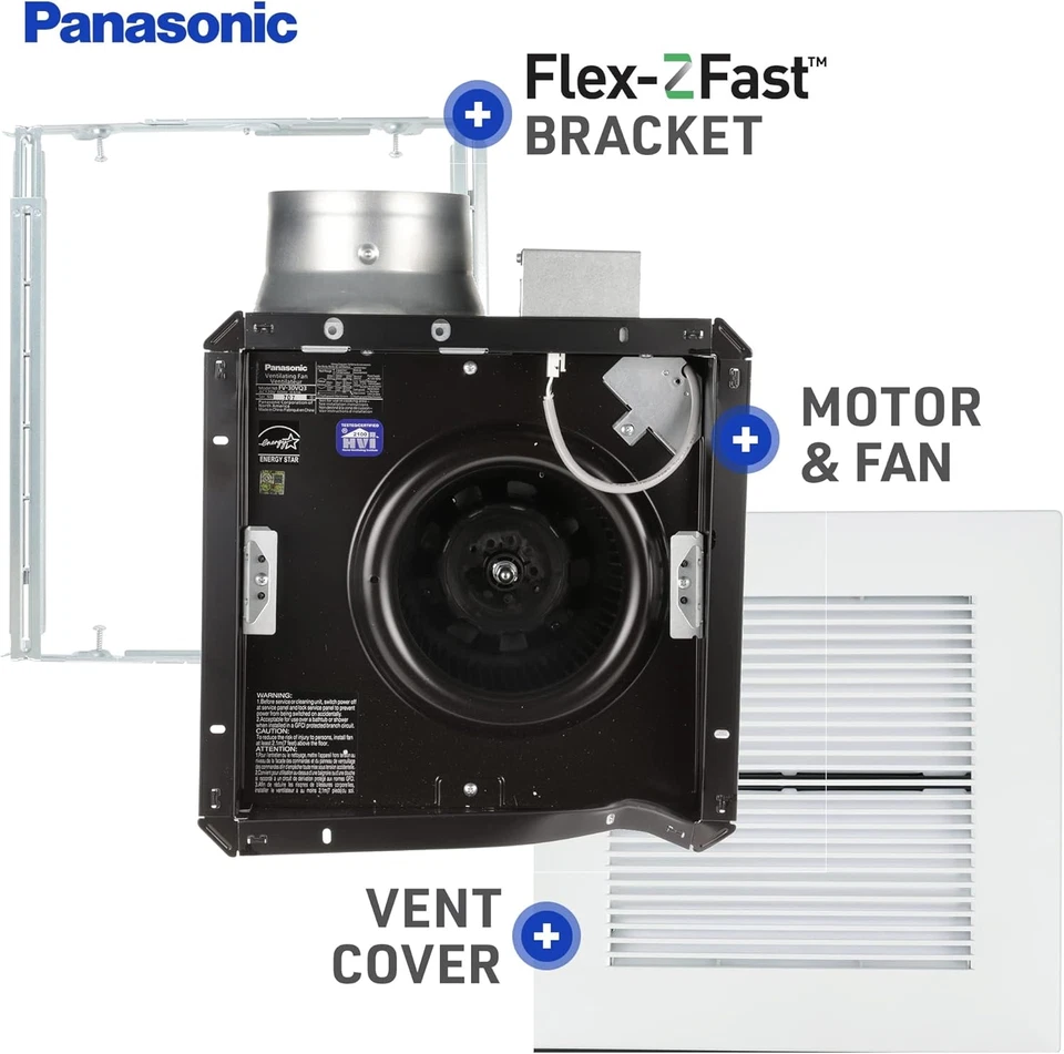 Ventilador de escape de baño Panasonic Whisperceiling, 290 CFM, FV-30VQ3 B00084ZQA2 Pana Foto 4 de 4