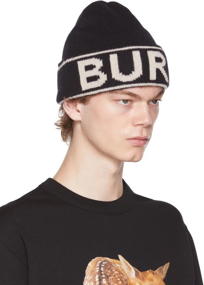 Burberry Unisex Black Beanie Hat – Stylish Winter Knit Cap - Image 3 of 4