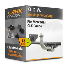 Für Mercedes CLK Coupe 02- G.D.W. Anhängekupplung abnehmbar + 13polig E-Satz SET