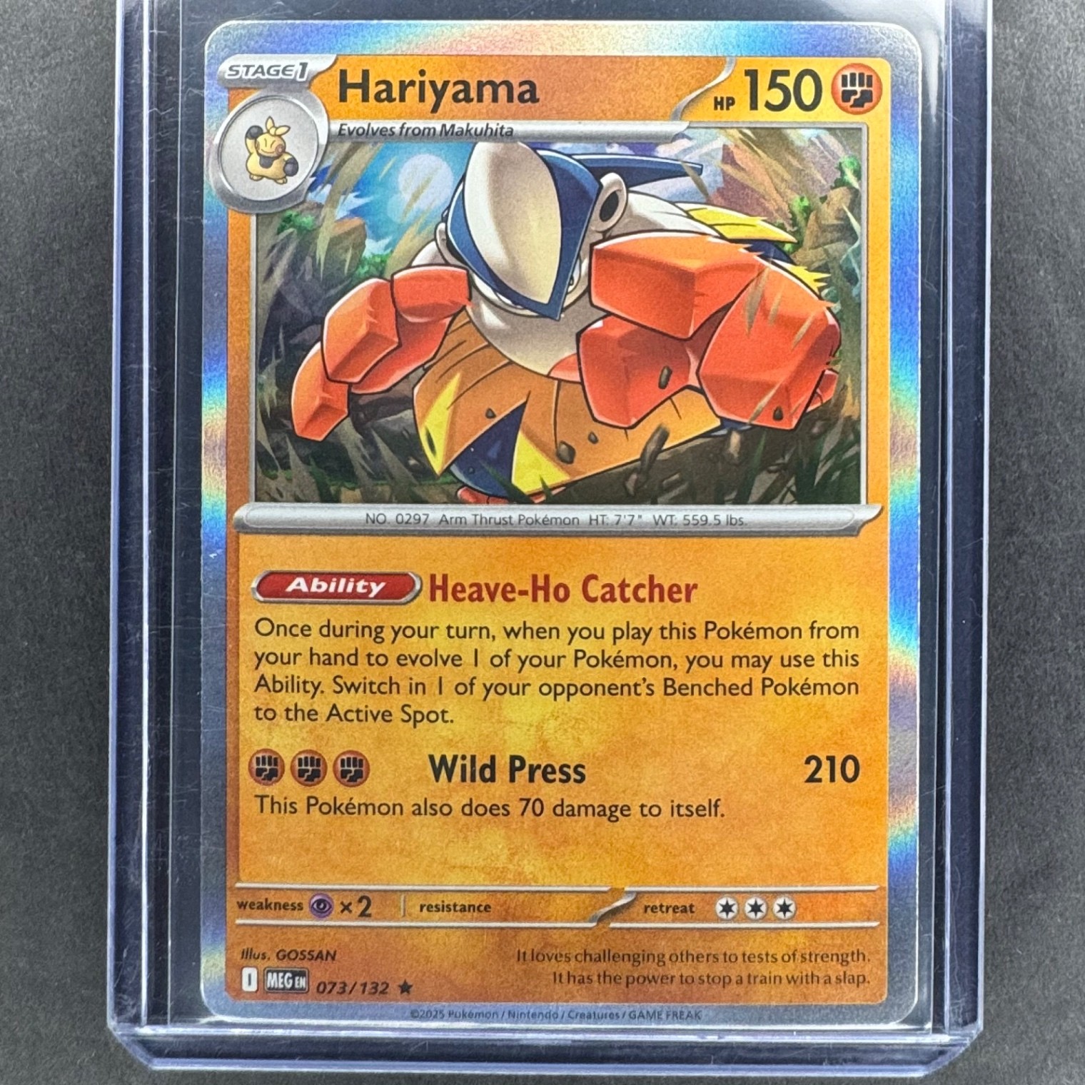 Pokémon Hariyama Holo Rare ME01 Mega Evolution 073/132 NM Condition TCG Card