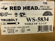 100 Red Head Trubolt Wedge Anchors 5/8" x 3-1/2" Concrete Anchor Bolts