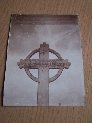 WW1 Military Memorial Cross Durham Light Infantry Vintage Photo
