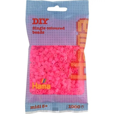 HAMA 207-32 Bügelperlen Midi - Neion Fuchsia 1000 Perlen, ab 5 Jahren