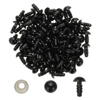 8 Mm Sicherheitsaugen, 100Er-Set, Kunststoff-Bastelaugen Mit Unterlegscheiben