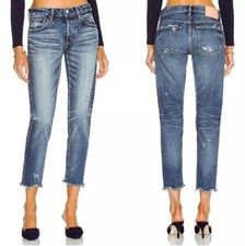 Moussy Vintage Skinny Crop Jeans Women's Blue Distressed New Size 25