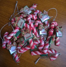 Ganz Personalized Candy Cane Christmas Ornament w/ Names  New