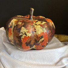 Handmade And Signed Paper Machete Pumpkin