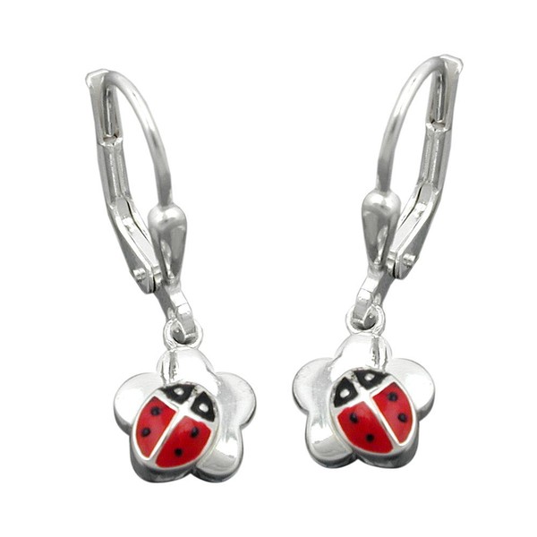 Ohrringe OhrhäNger MarienkäFer Kleeblatt 925 Silber GlüCkszeichen Ohrschmuck-image