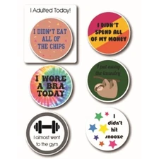 I Adulted Magnet Decal Mood Pack, 5 Pieces, 3x3 Inches, Automotive Magnet