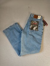 Riveted Lee Womens Denim Jeans 12 Medium Blue Retro Stone Flare Vintage USA Mom
