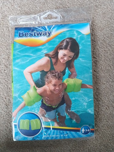 Children's Arm Bands Inflatable Ages 3 To 6 Years Old Green Or Orange - Picture 5 of 8
