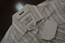 20616 Mens Bugatchi Uomo Classic Fit Plaid Button Up Dress Shirt Size Large