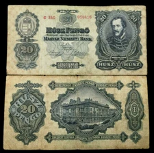 Hungary 20 Pengo Circulated  1930 Banknote World Paper Money Currency Bill