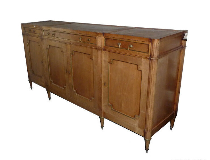 Buffet Bas Vintage Avec Dessus En Marbre – Dimensions 140x51x91 Cm