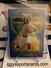 Kenya Huggins BLUE MOJO PRIZM 2022 Panini Prizm Draft Picks Baseball Cincinnati
