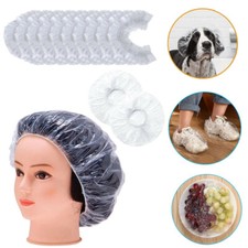 Disposable Shower Caps Hat Elastic Waterproof Clear Bath Head Hair Covers Salon