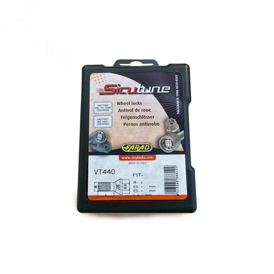 Felgenschloss Sicutune Mutter M12x1,25 M12x1,5 M14x1,5 Radsicherung Silber - Bild 2 von 2